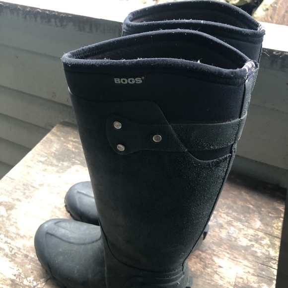 Bogs Neo-Tech Tall Black Boots Waterproof Kettering Rain -15 degree Boots Sz W9 - Picture 8 of 11